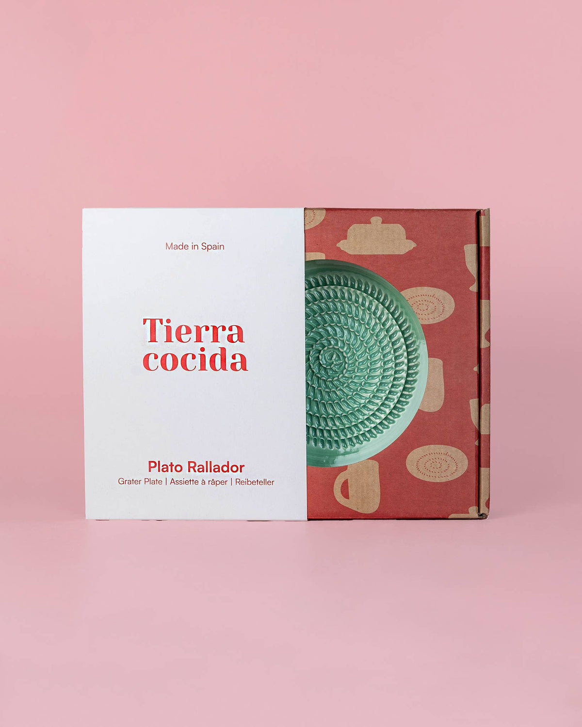 Grande assiette râpeuse en céramique artisanale - Esmeralda: CON PACKAGING