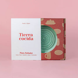 Grande assiette râpeuse en céramique artisanale - Esmeralda: CON PACKAGING