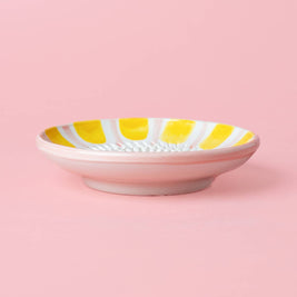 Râpe à ail en céramique — Petite, rose et jaune — Valentina