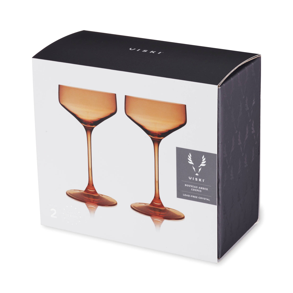Réserve Nouvelles Coupes en Cristal Européennes - Ambre - Lot de 2
