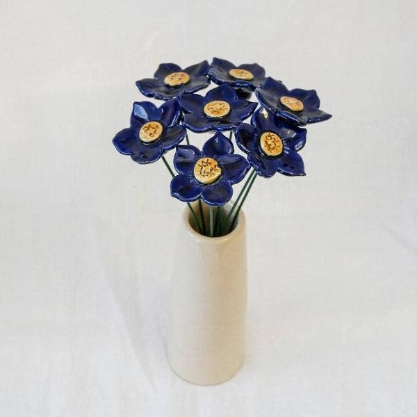 Pétunia en céramique, diamètre env. 4-4,5 cm, tige 20 cm: Rouge