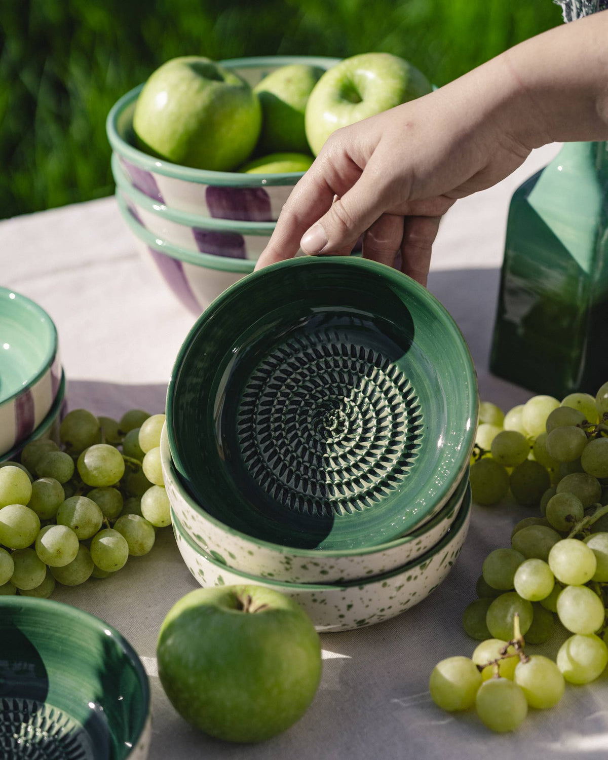 Râpe à ail - moyenne, en céramique, vert jade
