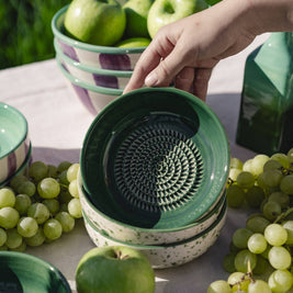 Râpe à ail - moyenne, en céramique, vert jade