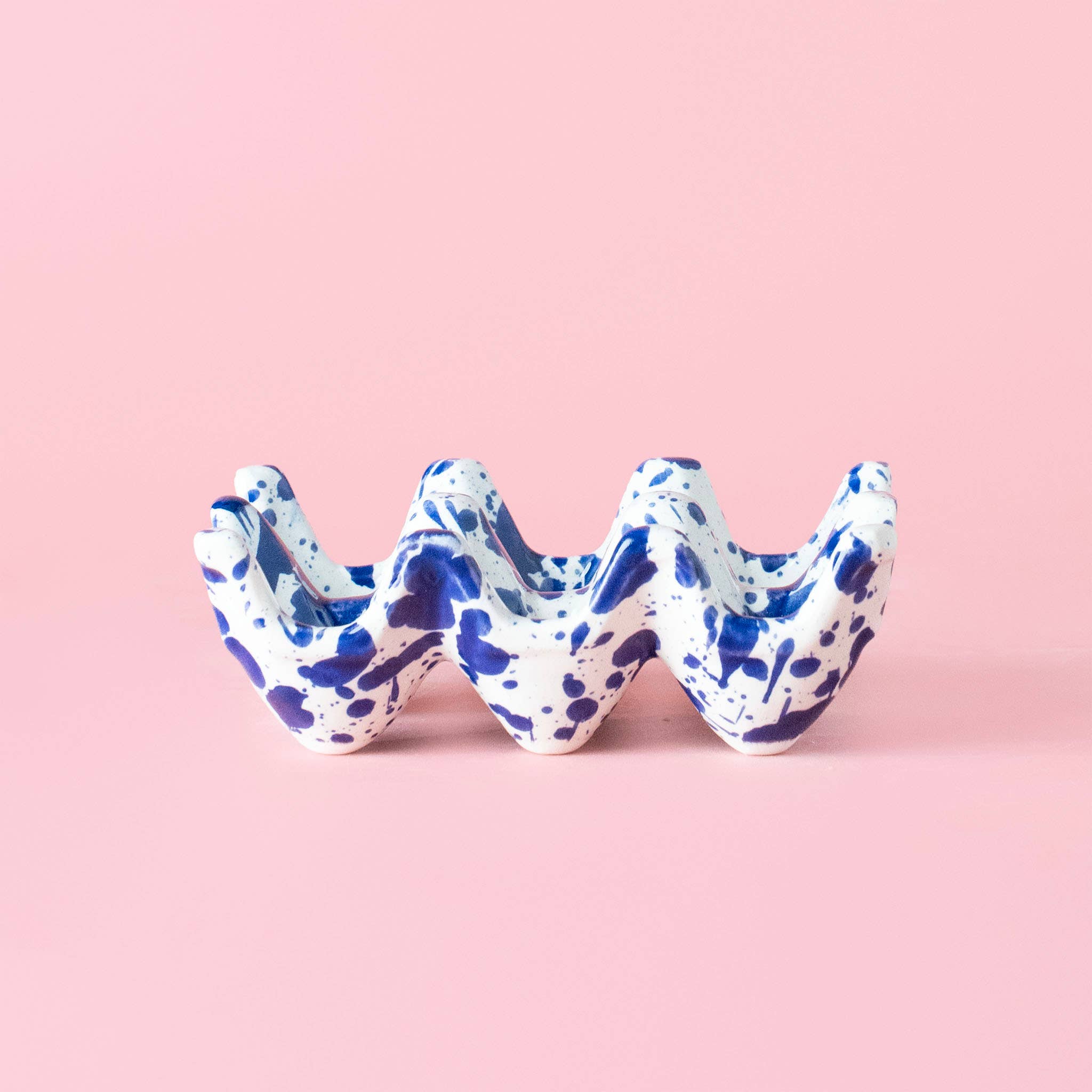 Porte-œufs en céramique pour 6 œufs - Bleu persan