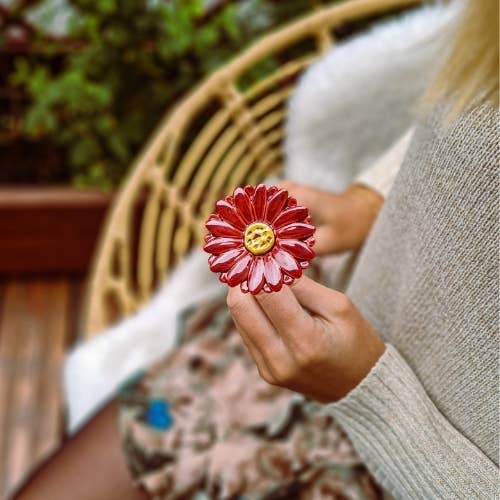 Gerbera en céramique diamètre env. 5 cm | tige 39 cm: Rouge