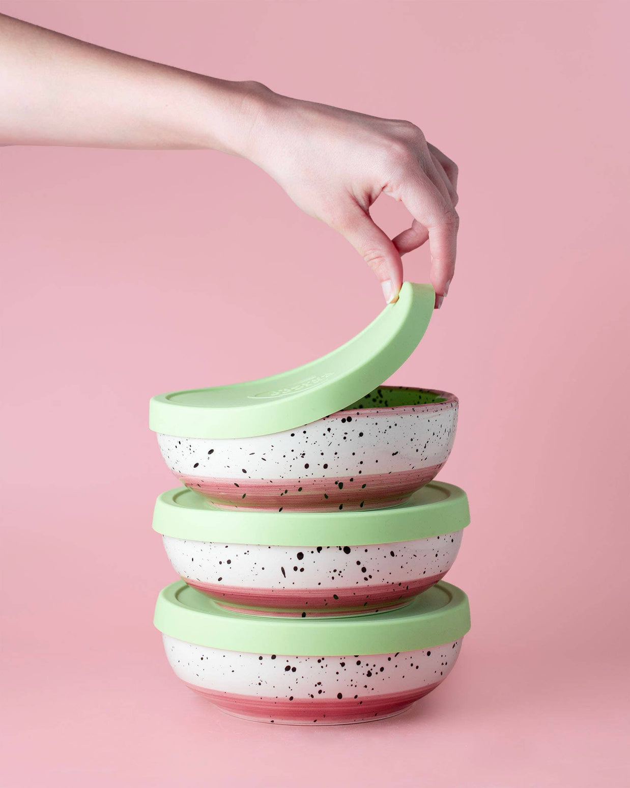 Couvercles en silicone réutilisables sans BPA / 2 tailles: Rose / Moyen