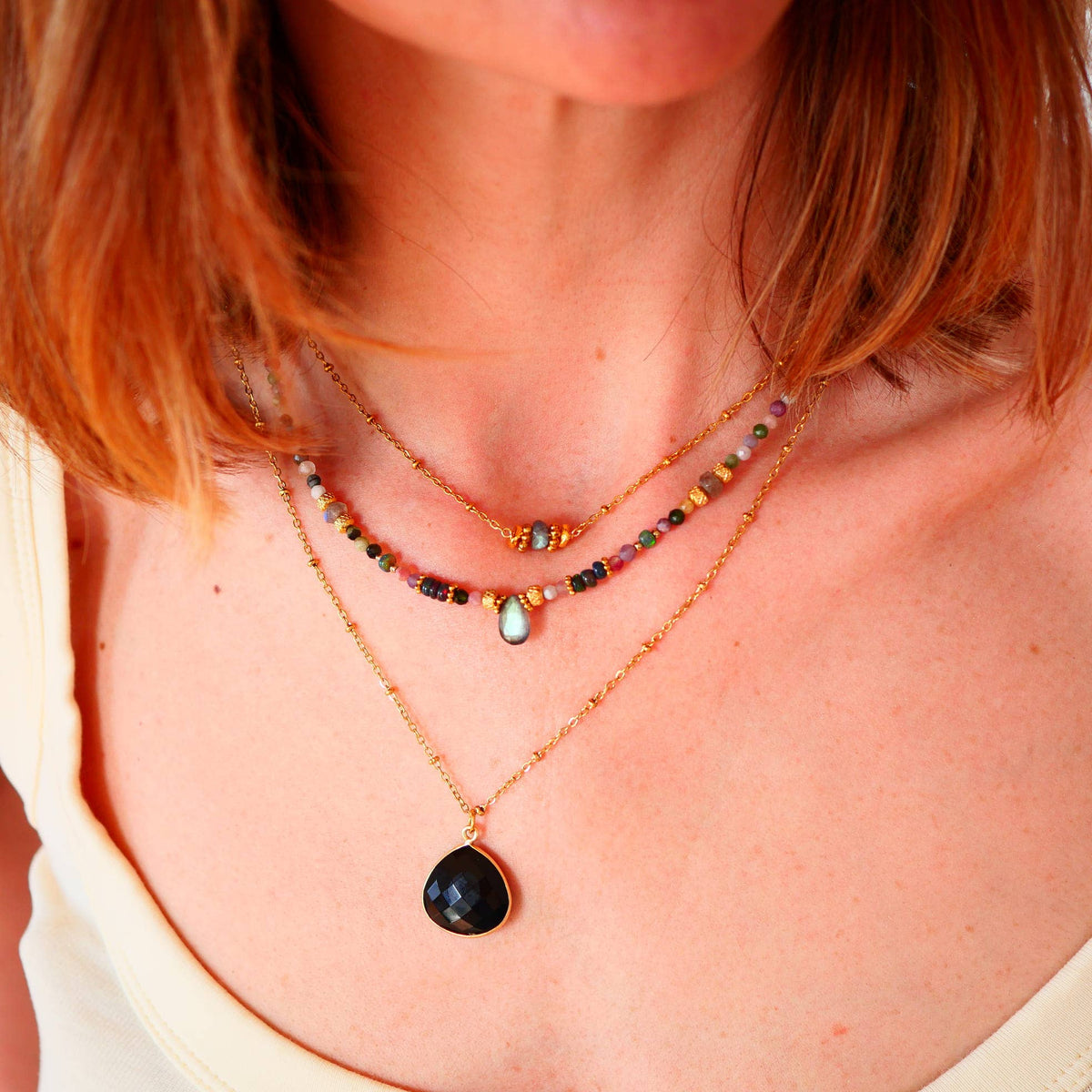Collier Justine  Onyx Noir