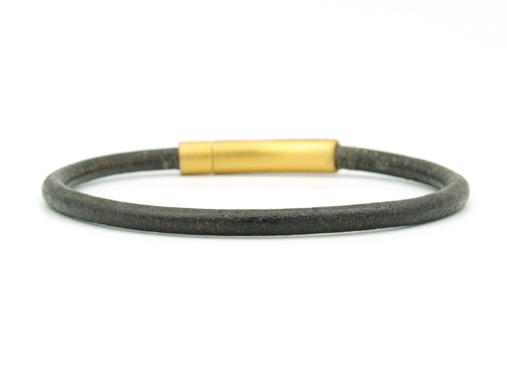 Lombok brun - 4 mm (argent ou or): Argent mat / Tour de poignet 19 cm (L)