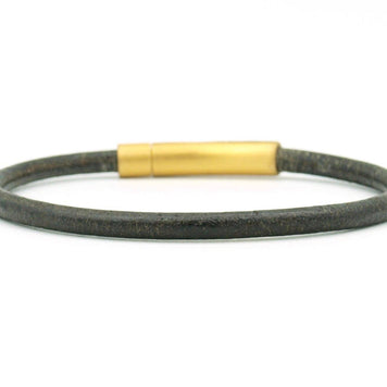 Lombok brun - 4 mm (argent ou or): Argent mat / Tour de poignet 19 cm (L)