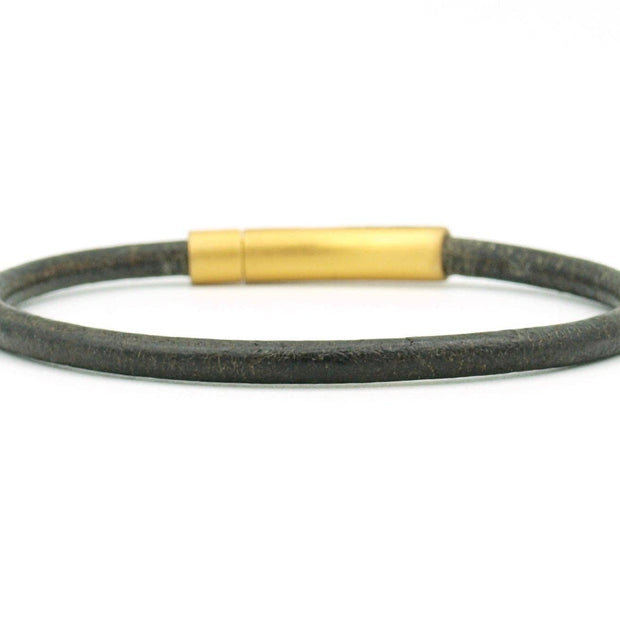 Lombok brun - 4 mm (argent ou or): Argent mat / Tour de poignet 19 cm (L)