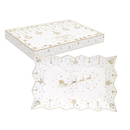 PLAT DE SERVICE RECTANGULAIRE 35X23 EN PORCELAINE CHRISTMAS LIGHTS