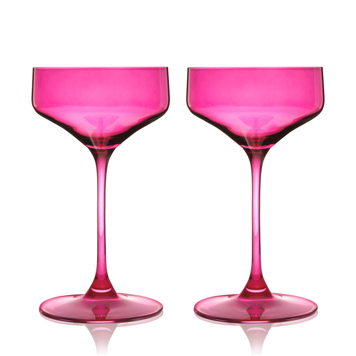 Coupes en Cristal Européennes - Rose - Lot de 2