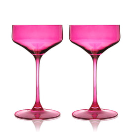 Coupes en Cristal Européennes - Rose - Lot de 2
