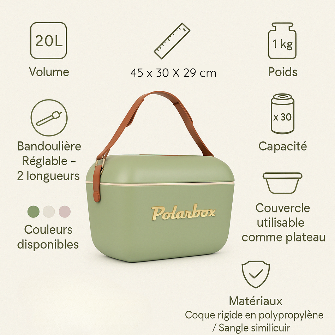 GLACIÈRE POLARBOX OLIVE 12L - GOLD