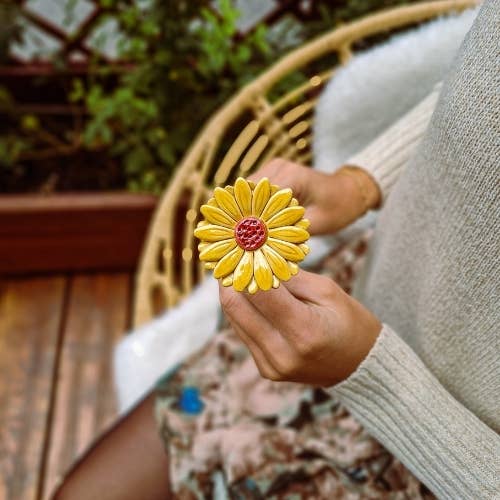 Gerbera en céramique diamètre env. 5 cm | tige 39 cm: Rouge