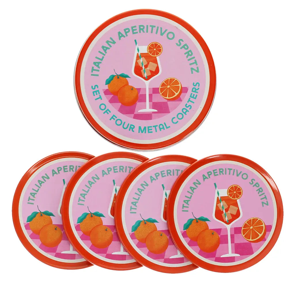 Dessous de verre en métal (ensemble de 4) - Aperitivo Spritz