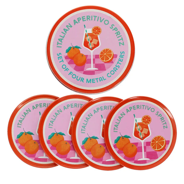 Dessous de verre en métal (ensemble de 4) - Aperitivo Spritz