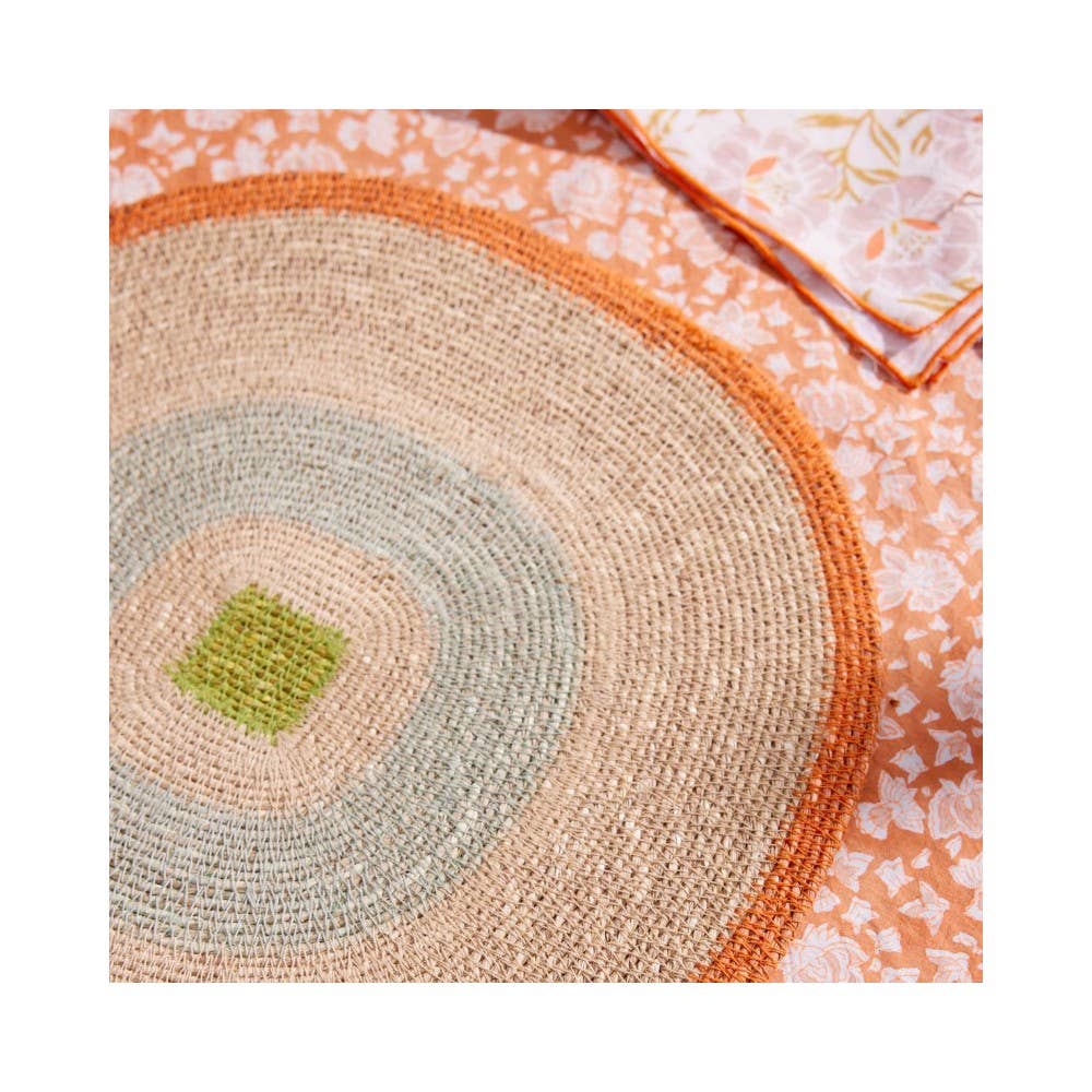 Set de table en jonc de mer Mada - Orange Bleu