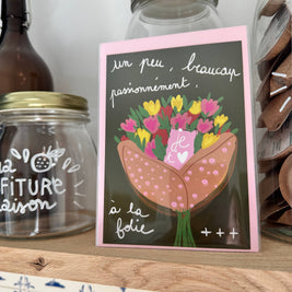 Carte postale bouquet je t'aime: Lot de 10 cartes avec enveloppes