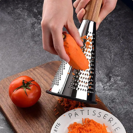 Râpe conique à fromage et légumes avec poignée en bois