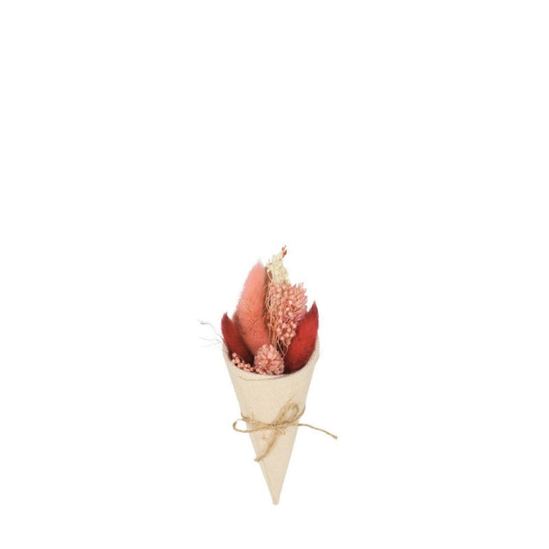 Mini Cône Bouquet en Lin - Bois de Rose