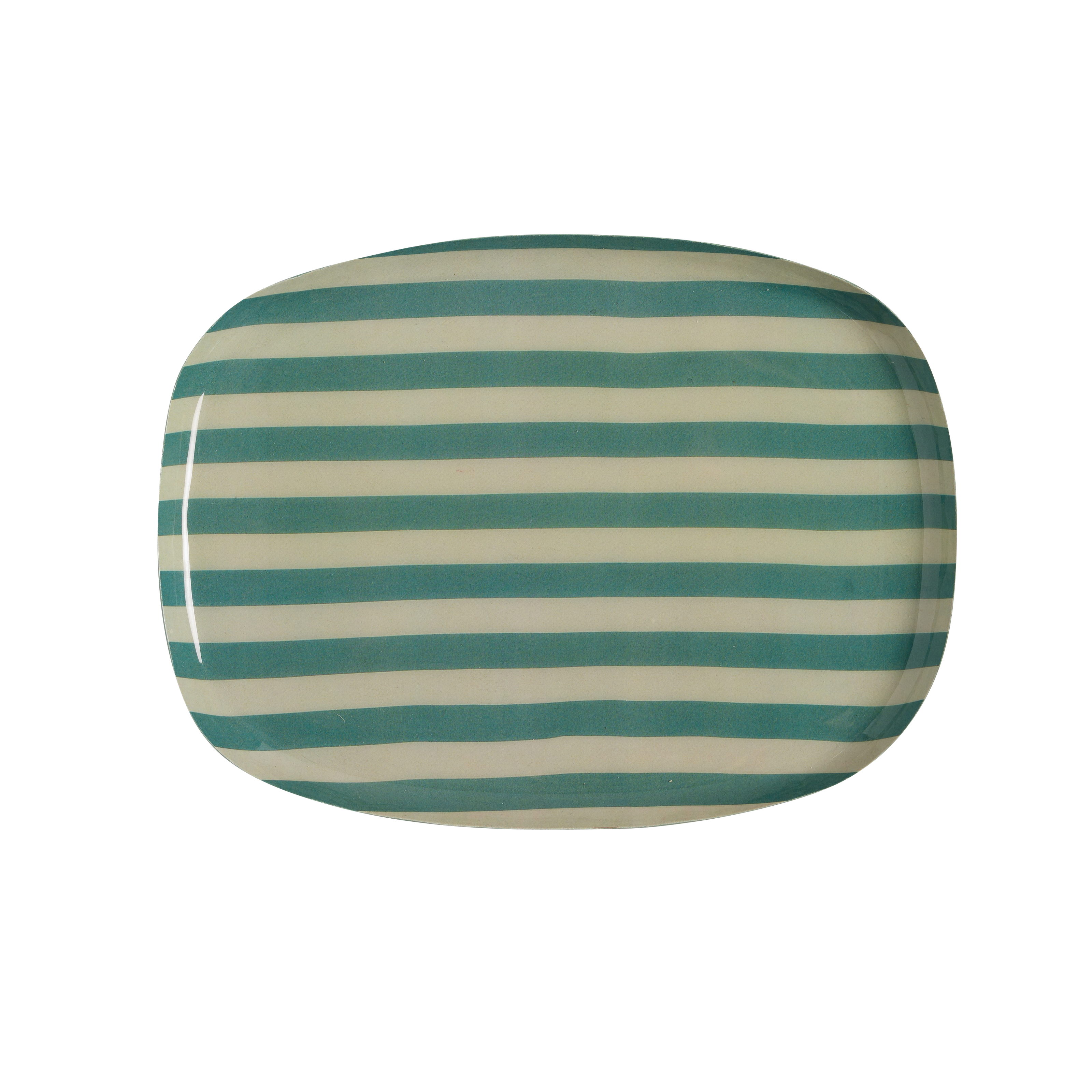 Plateau Coffee 25 cm - Rayures Emeraude