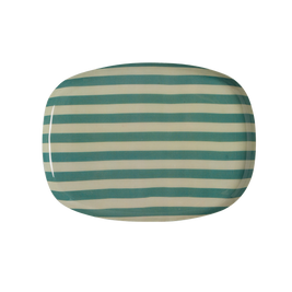 Plateau Coffee 25 cm - Rayures Emeraude