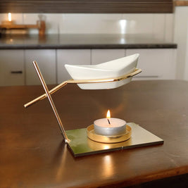 Brûleur Huile et Fondant Parfumé Matelot métal et céramique