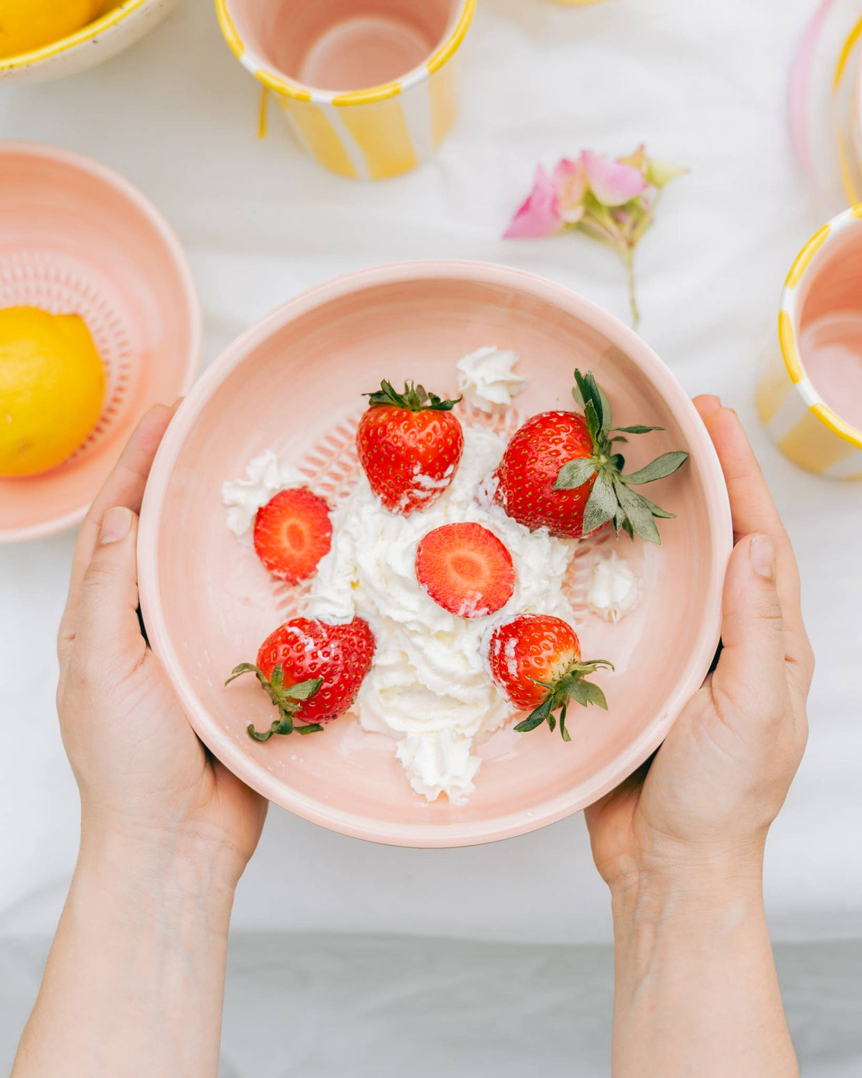 Assiette râpe à ail - Grande céramique rose - Valentina