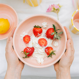 Assiette râpe à ail - Grande céramique rose - Valentina