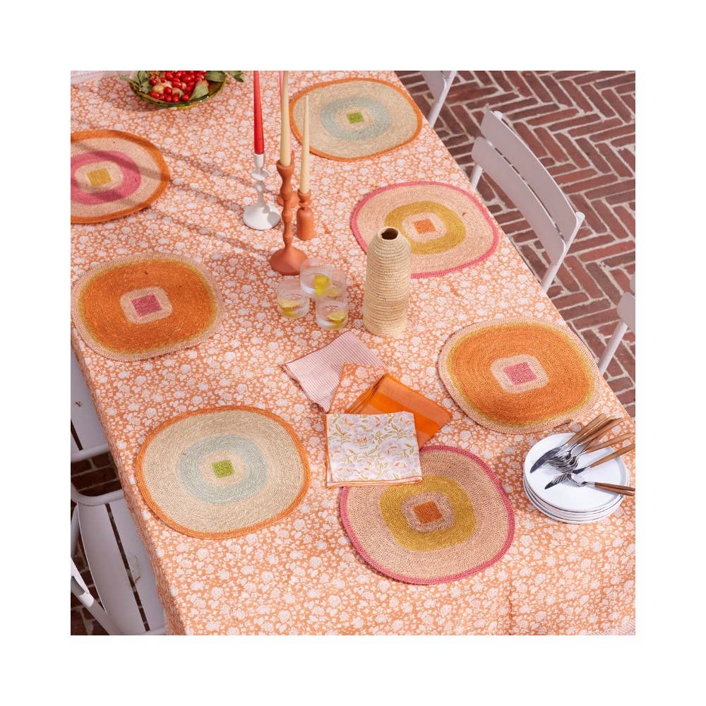 Set de table en jonc de mer Mada - Orange Bleu