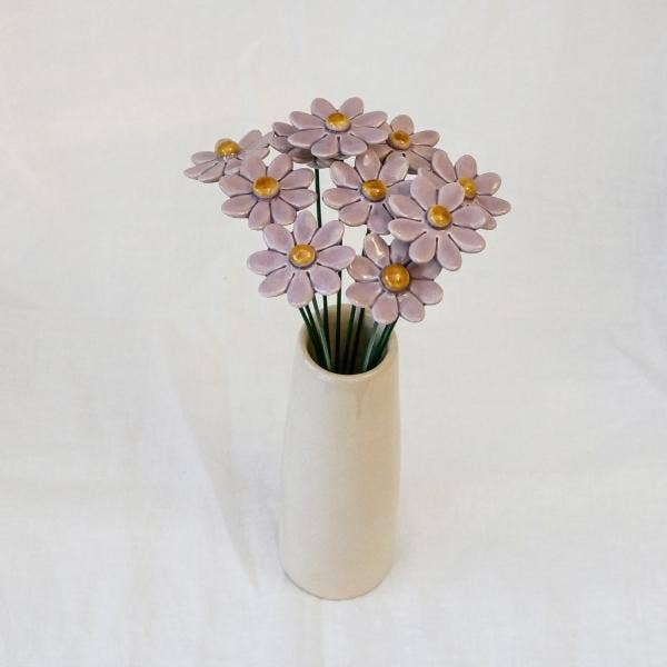 Marguerite en céramique diamètre env. 3,5 cm, tige 20 cm: Jaune
