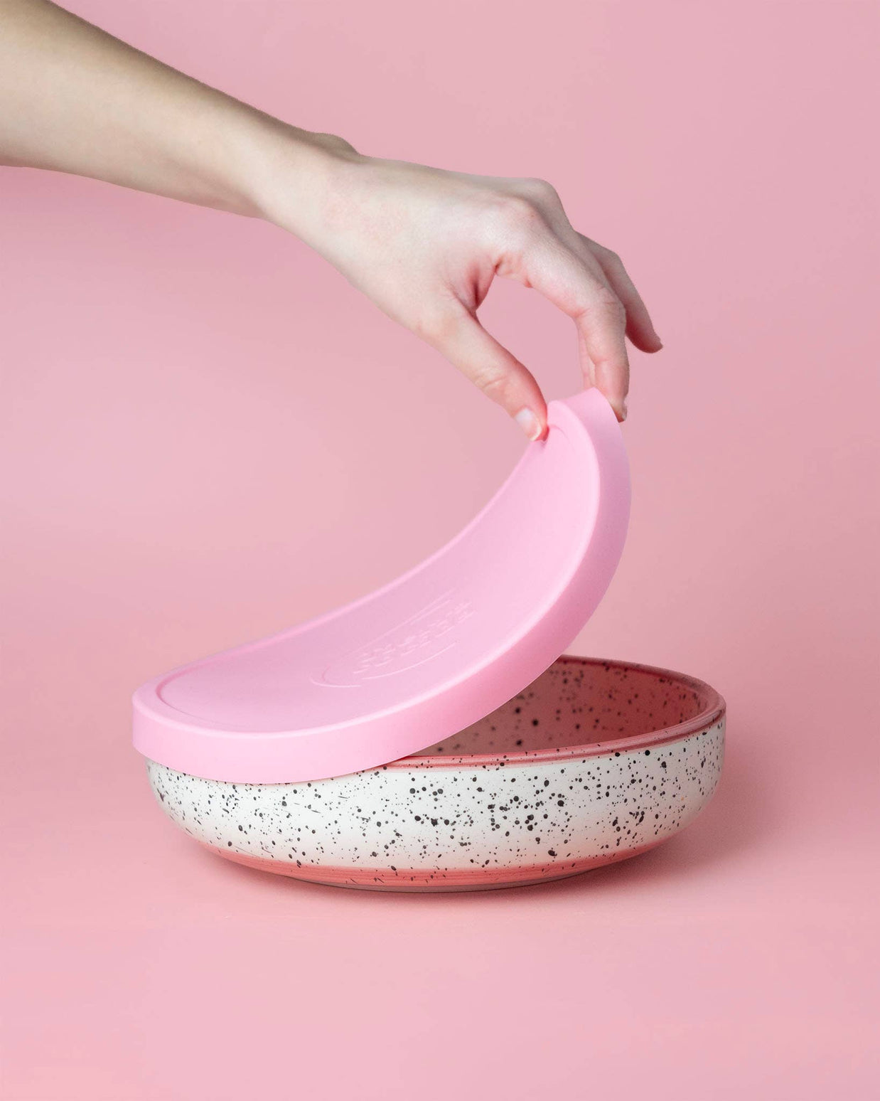 Couvercles en silicone réutilisables sans BPA / 2 tailles: Rose / Moyen