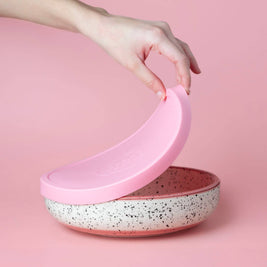 Couvercles en silicone réutilisables sans BPA / 2 tailles: Rose / Moyen