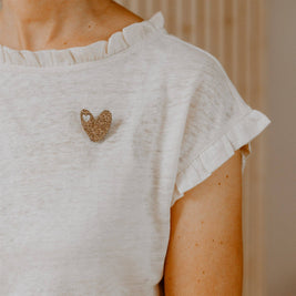 Broche en paillettes - Coeur: Rouge