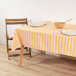 Nappe en jacquard Maglia Raya Rosa et Yema: 300 x 160 cm