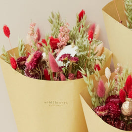 Fleurs séchées - Bouquet champêtre - Allure rouge: Moyen