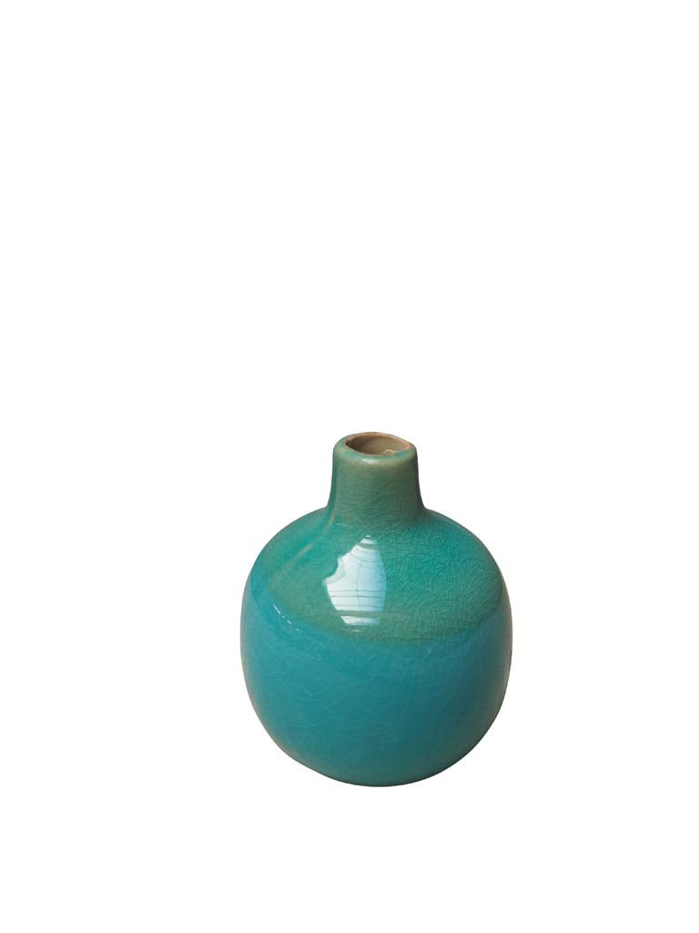 Petite vase céramique bleu et vert