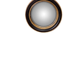 Petit miroir convexe 19cm bord or