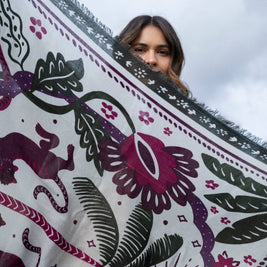 FOULARD LAINE TIGER IN THE PALMERAIE FIGUE