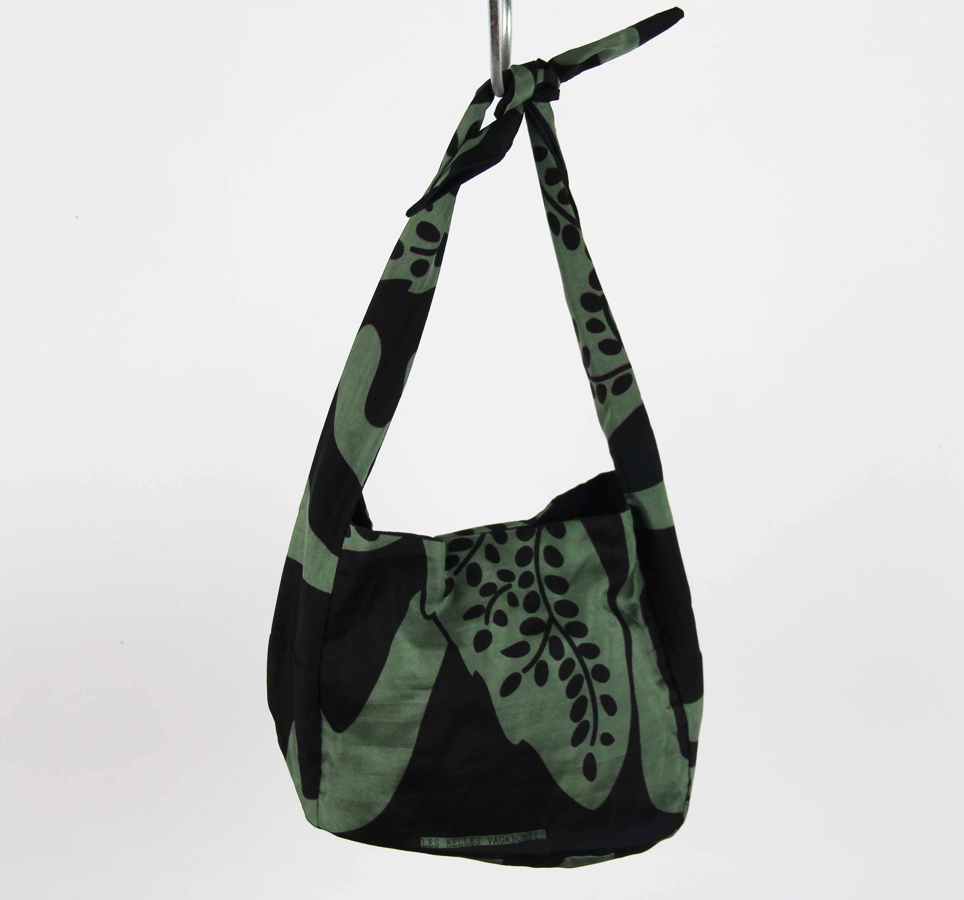 Sac Bobby en Soie Peace and Love Kaki