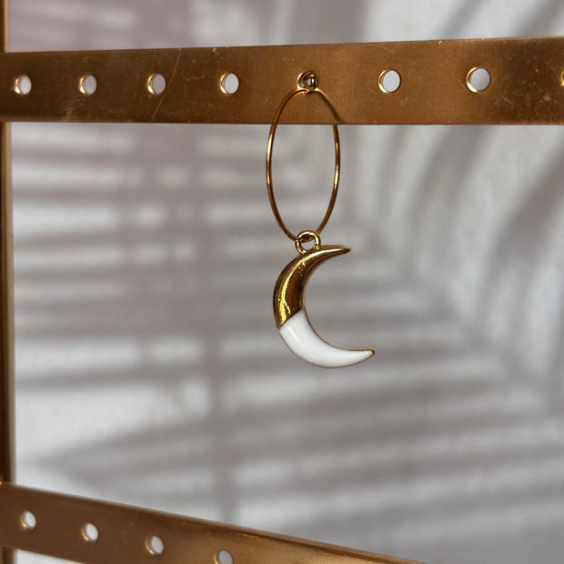 Mix and Match – Boucles d'oreilles simples avec pendentif: Lune-changement