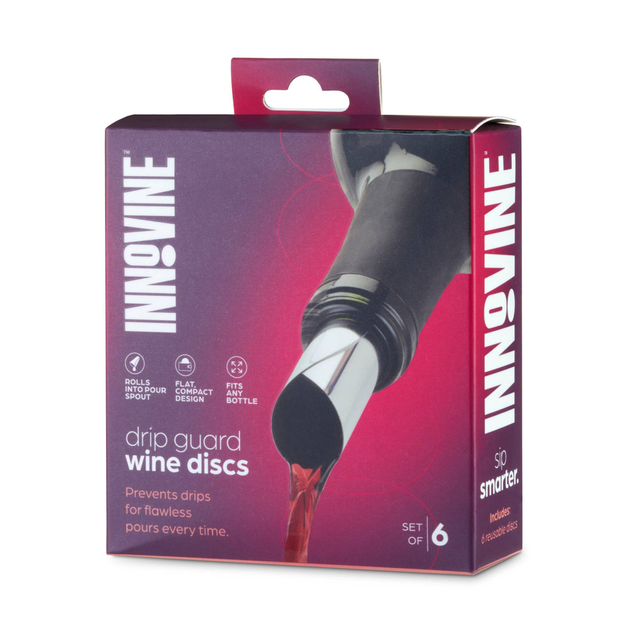 Disques anti-goutte pour vin, lot de 6