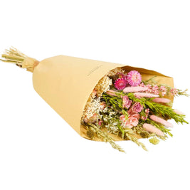 Fleurs séchées - Bouquet champêtre - Élégance rose - Favori de la fête des mères: Moyen