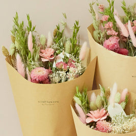 Fleurs séchées - Bouquet champêtre - Élégance rose - Favori de la fête des mères: Moyen