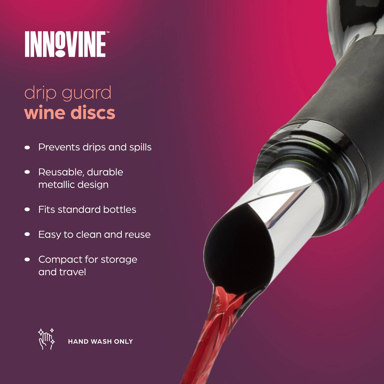 Disques anti-goutte pour vin, lot de 6