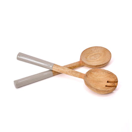 Couverts à salade KISHA en bois de manguier: Sauge / OS