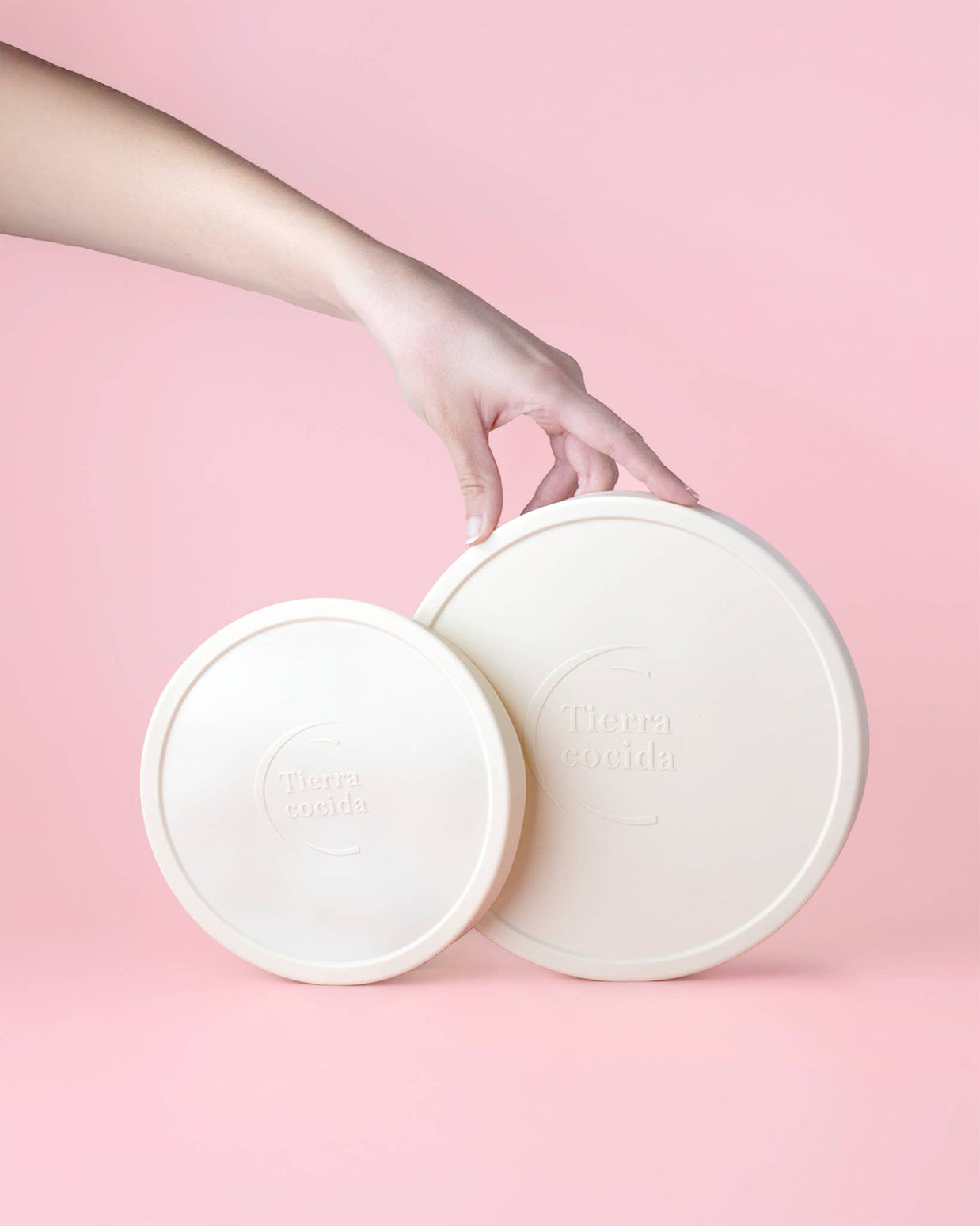 Couvercles en silicone réutilisables sans BPA / 2 tailles: Rose / Moyen