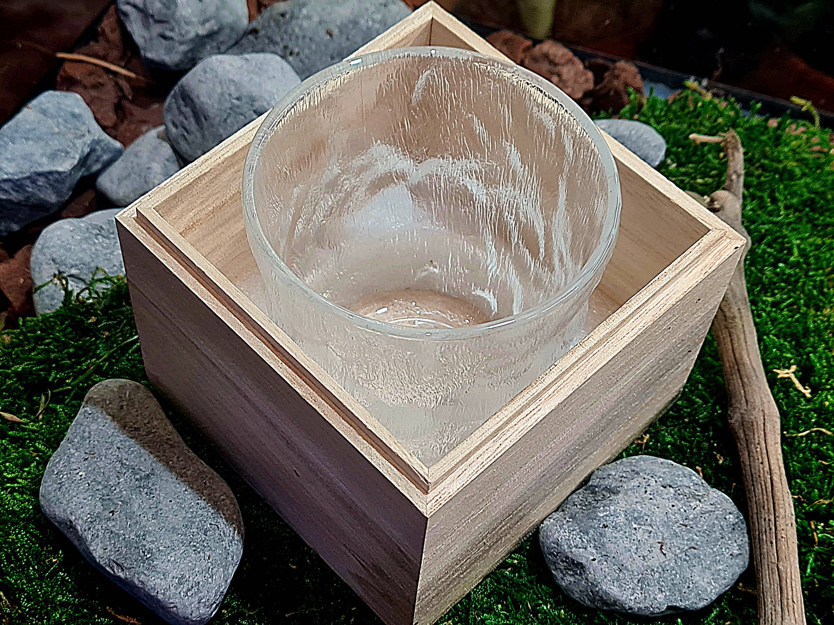 Verre japonais - Coffret cadeau avec glaçons en granit et sous-verre |338: Un verre