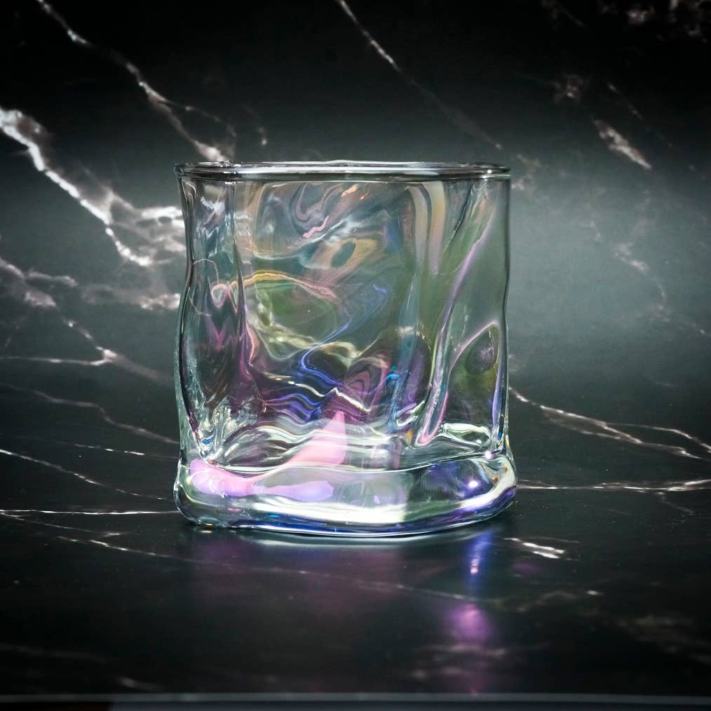 Verres japonais avec boîte cadeau, glaçons en granit et sous-verres | 369: Deux verres / Rainbow
